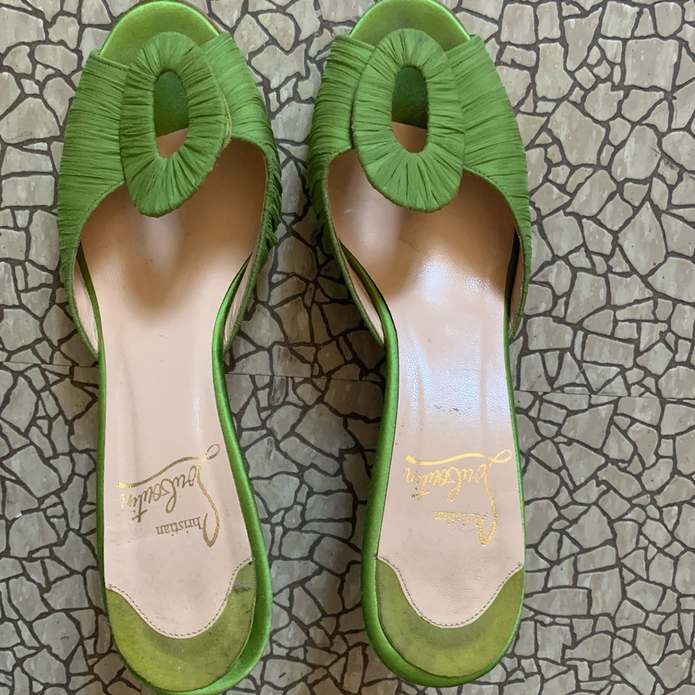 Christian Louboutin Satin Mule Sandals
